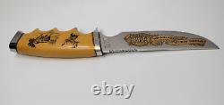 Gerber Model 525 Hunting Knife SPORTS AFIELD CENTENNIAL Etched + Gold Plated