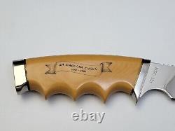Gerber Model 525 Hunting Knife SPORTS AFIELD CENTENNIAL Etched + Gold Plated