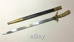 German Imperial Hunting Dagger Sword Cutlass Knife Solingen Stag Scabbard ALCOSO