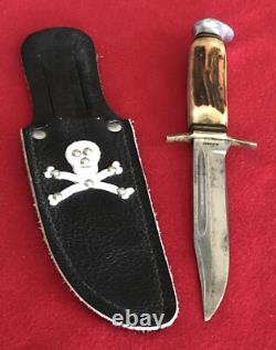 German Vintage Hunting Knife Rare Early Example 70+ Years Old Custom Sheath
