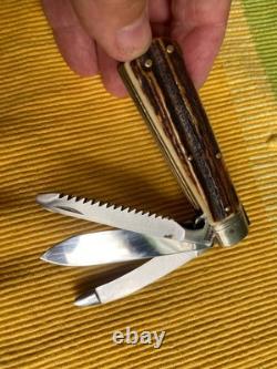 Germany Weidmannsheil Stag Lockback Sportsman 3 Blade Hunting Folding Knife Wow
