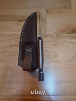 Gordon Romeis Handmade Hunting Skinner Knife Leather Sheath, Lanyard Hole Mint