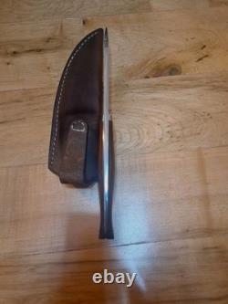 Gordon Romeis Handmade Hunting Skinner Knife Leather Sheath, Lanyard Hole Mint