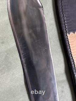 Gun-Blued High- Carbon Steel Bowie Knife, Antelope & Curly Maple Hilt WithSheath