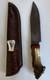 HANDMADE CROWN STAG HANDLE FIXED KNIFE 13 overall With 8 Blade & Sheath