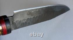 HANDMADE CROWN STAG HANDLE FIXED KNIFE 13 overall With 8 Blade & Sheath