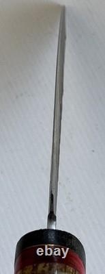 HANDMADE CROWN STAG HANDLE FIXED KNIFE 13 overall With 8 Blade & Sheath