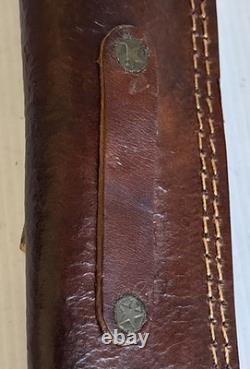 HANDMADE CROWN STAG HANDLE FIXED KNIFE 13 overall With 8 Blade & Sheath