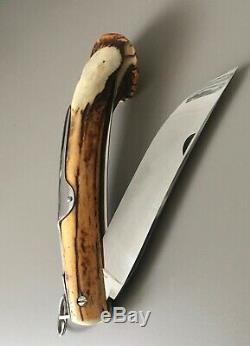 HERMÈS -RARE GRAND COUTEAU PLIANT DE CHASSE TIRE BOUCHON Hunting Folding Knife