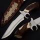 Hand Forged 5160 Spring Steel Finger guard American Ranger Bowie with Stag Handle