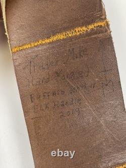 Hand Forged Elk Antler Stag Handle Buffalo Leather Sheath Bowie by Trader Mike