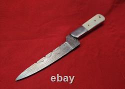 Hand Made Damascus Kitchen Knife Knuckle Saving Design