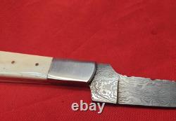 Hand Made Damascus Kitchen Knife Knuckle Saving Design