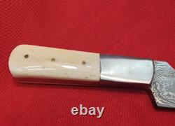 Hand Made Damascus Kitchen Knife Knuckle Saving Design