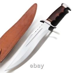 Hand Made Stain Less Steel Blade BOWIE with Groove & File worked &Rose wood Handle