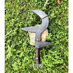 Handmade African Knife with Leather Sheath Mambele Knives Sharp Ready to Use