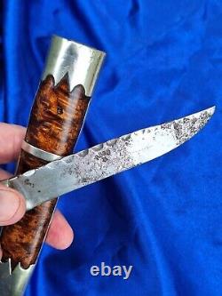 Handmade, Birch Burl, Antique Norwegian Hunting Knife