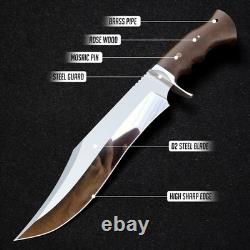 Handmade D2 Steel 13 Bowie Knife With Sheath For Camping Hunting & outdoor use