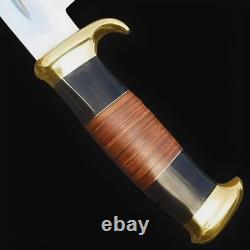 Handmade D2 Steel Bowie Knife Crocodile Dundee Style with Leather Sheath