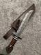 Handmade Damascus Bowie Knife Stag Antler Handle with Leather Sheath