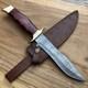 Handmade Damascus Steel Bowie Knife 13.5 Custom Hunting Fixed Blade with Sheath