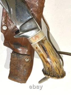 Handmade Dan Hardin Kukri Knife Stag Handle Custom Bowie with Sheath Rare