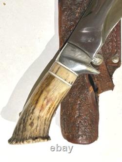 Handmade Dan Hardin Kukri Knife Stag Handle Custom Bowie with Sheath Rare
