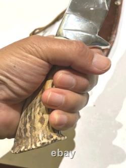Handmade Dan Hardin Kukri Knife Stag Handle Custom Bowie with Sheath Rare