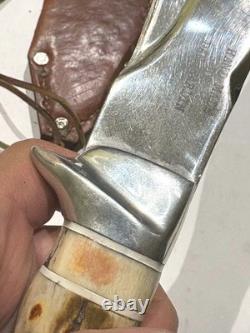 Handmade Dan Hardin Kukri Knife Stag Handle Custom Bowie with Sheath Rare
