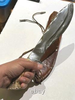 Handmade Dan Hardin Kukri Knife Stag Handle Custom Bowie with Sheath Rare