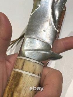 Handmade Dan Hardin Kukri Knife Stag Handle Custom Bowie with Sheath Rare