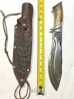 Handmade Dan Hardin Kukri Knife Stag Handle Custom Bowie with Sheath Rare