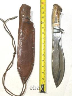 Handmade Dan Hardin Kukri Knife Stag Handle Custom Bowie with Sheath Rare