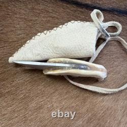 Handmade Drop Point Hunting jaw Bone Handle Steel Blade with Sheath