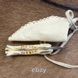 Handmade Drop Point Hunting jaw Bone Handle Steel Blade with Sheath