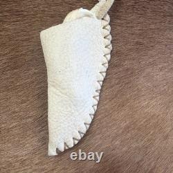 Handmade Drop Point Hunting jaw Bone Handle Steel Blade with Sheath