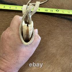 Handmade Drop Point Hunting jaw Bone Handle Steel Blade with Sheath