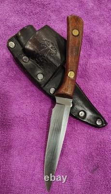 Handmade Fixed Blade Knife by Haywood Cosby, U. S. A. Crossdraw Leather Sheath