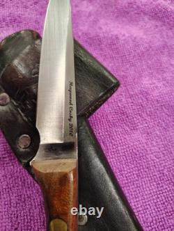 Handmade Fixed Blade Knife by Haywood Cosby, U. S. A. Crossdraw Leather Sheath