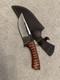 Handmade High Carbon Steel Hunting Knife (Micarta handle) with leather sheath