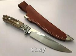 Hanwei Rock Creek Fixed Blade Hunting Knife Stag Handle Engraved