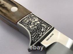 Hanwei Rock Creek Fixed Blade Hunting Knife Stag Handle Engraved