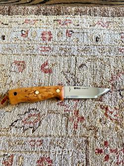 Helle Temagami CA Carbon Steel / Curly Birch Wood Handle by Les Stroud