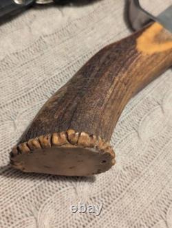 Hen & Rooster Bowie Knife Germany Elk Crown Handle