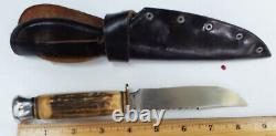 Henley + Co. German Stag Handled Hunting Knife withShealth, Excellent Condition