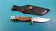 Hess Custom Knives Gladstone MI Bowie Hunter Knife + Sheath TR590