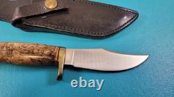 Hess Custom Knives Gladstone MI Bowie Hunter Knife + Sheath TR590
