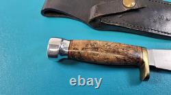 Hess Custom Knives Gladstone MI Bowie Hunter Knife + Sheath TR590
