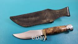 Hess Custom Knives Gladstone MI Bowie Hunter Knife + Sheath TR590