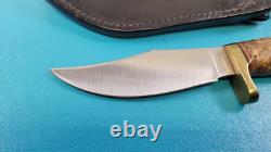 Hess Custom Knives Gladstone MI Bowie Hunter Knife + Sheath TR590